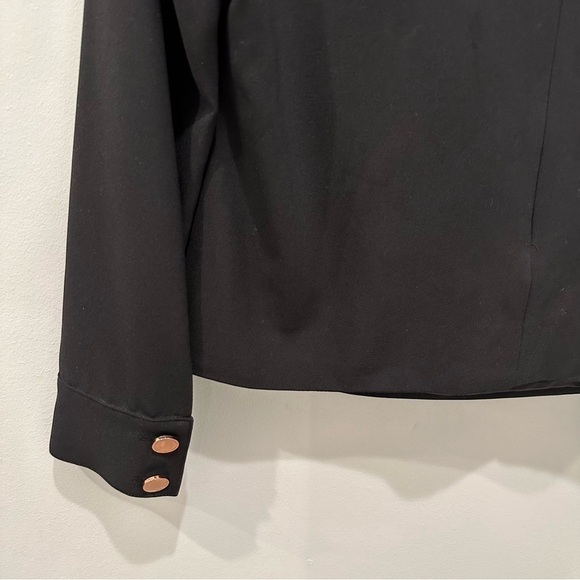 Prince of Ettiquette Black Blouse with Rose Gold Button and Zipper Detail - Picture 8 of 11